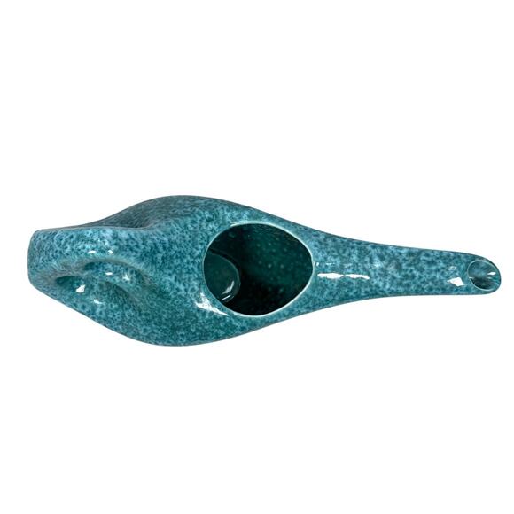 Vintage Studio Pottery Ceramic Genie Bottle Lamp Vase Planter Blue Glaze MCM - Picture 5 of 9